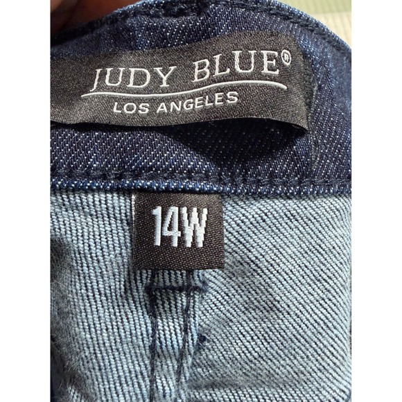 Judy Blue Braided Side Hight RIse Cropped Jeans size 14W Dark Wash Blue - Picture 3 of 11